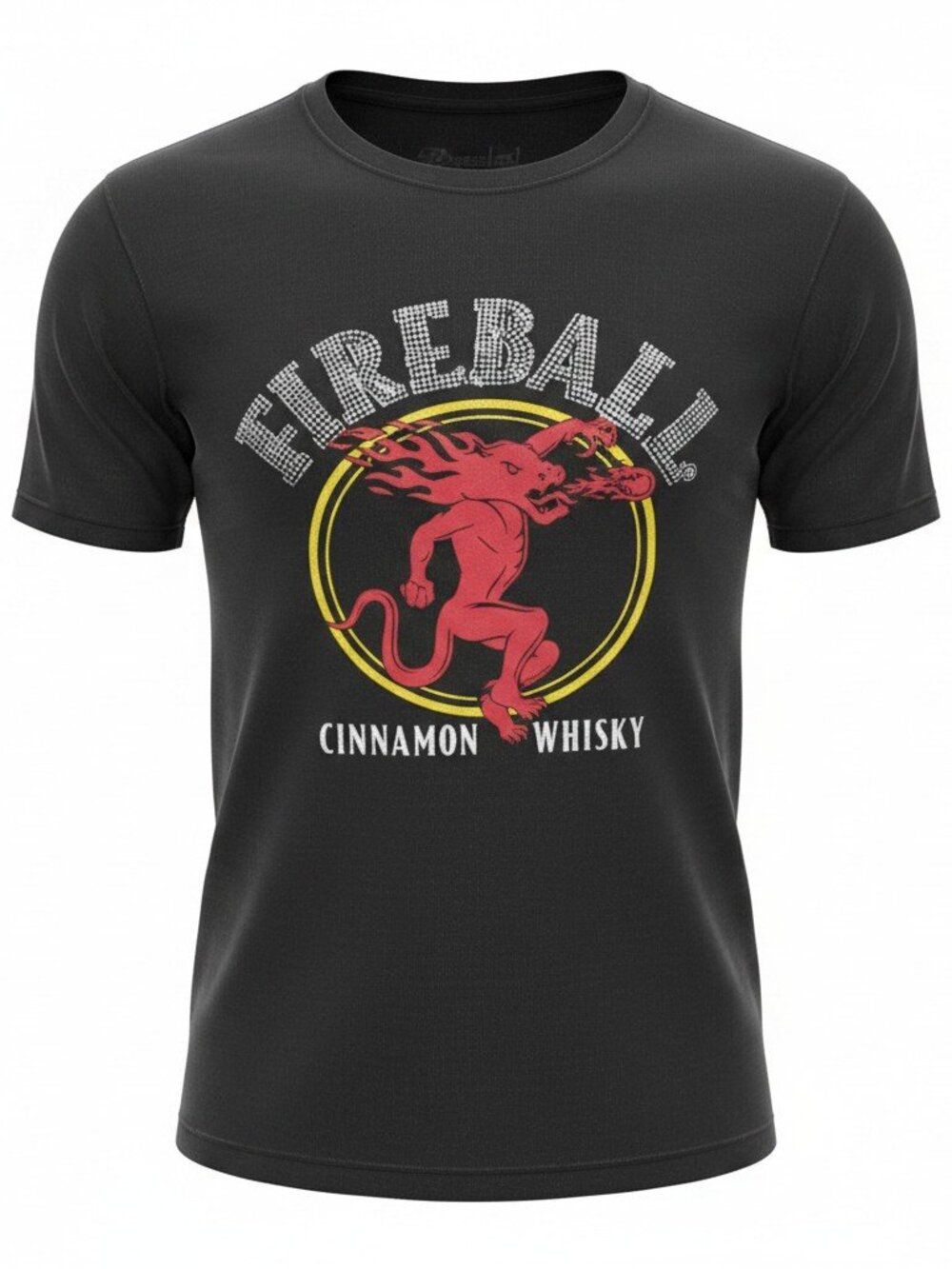 Recycled Karma - Fireball Whisky Crystal Embellished Tee - Black - Large, NWOT